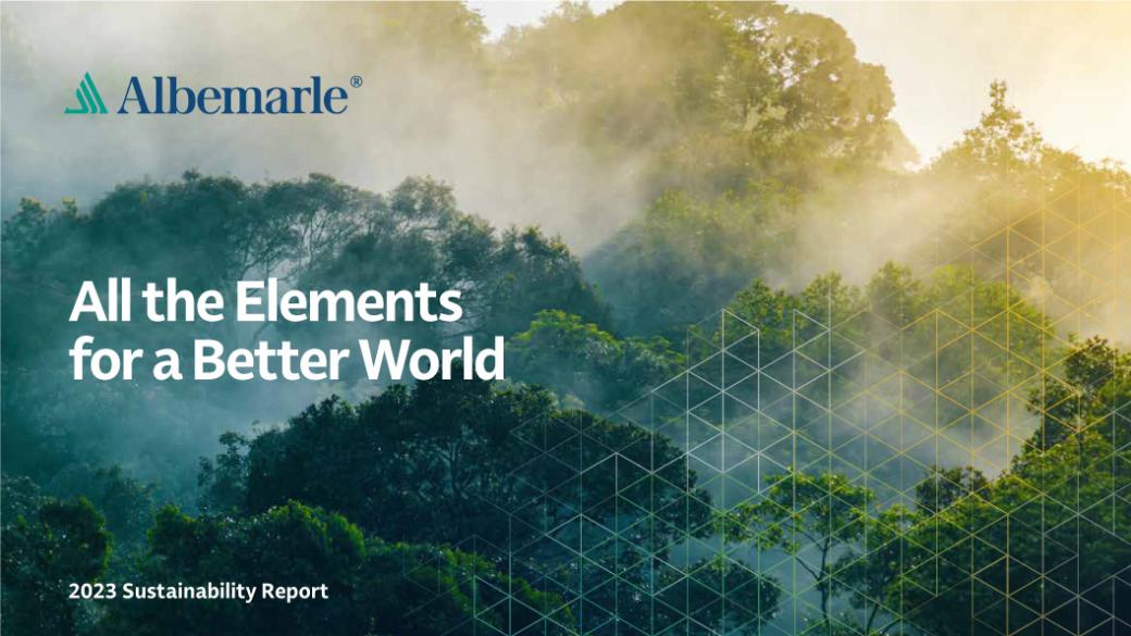 Front cover of the 2023 Sustainability Report.