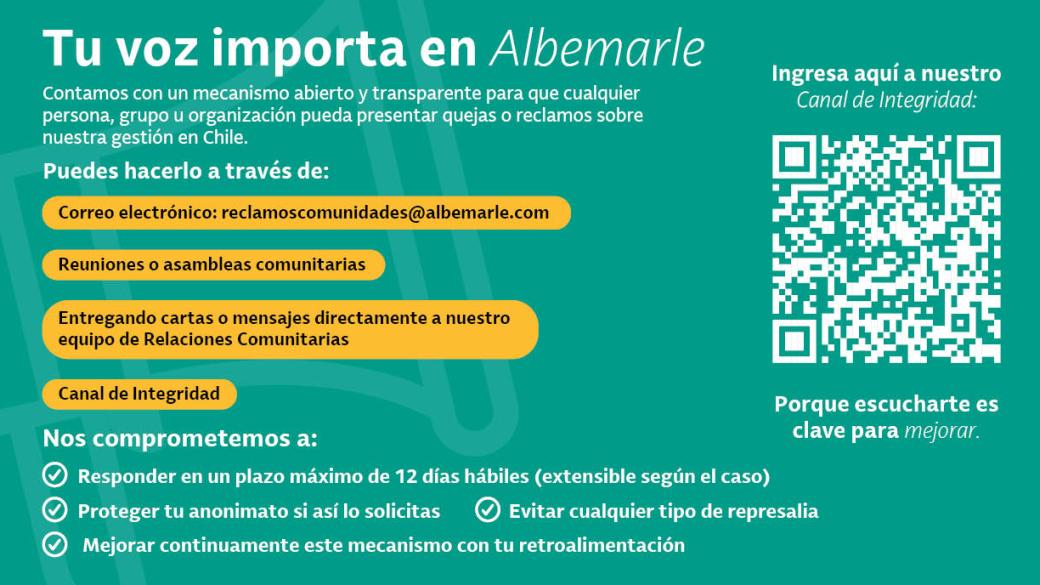 Tu Voz Importa en Albemarle Chile