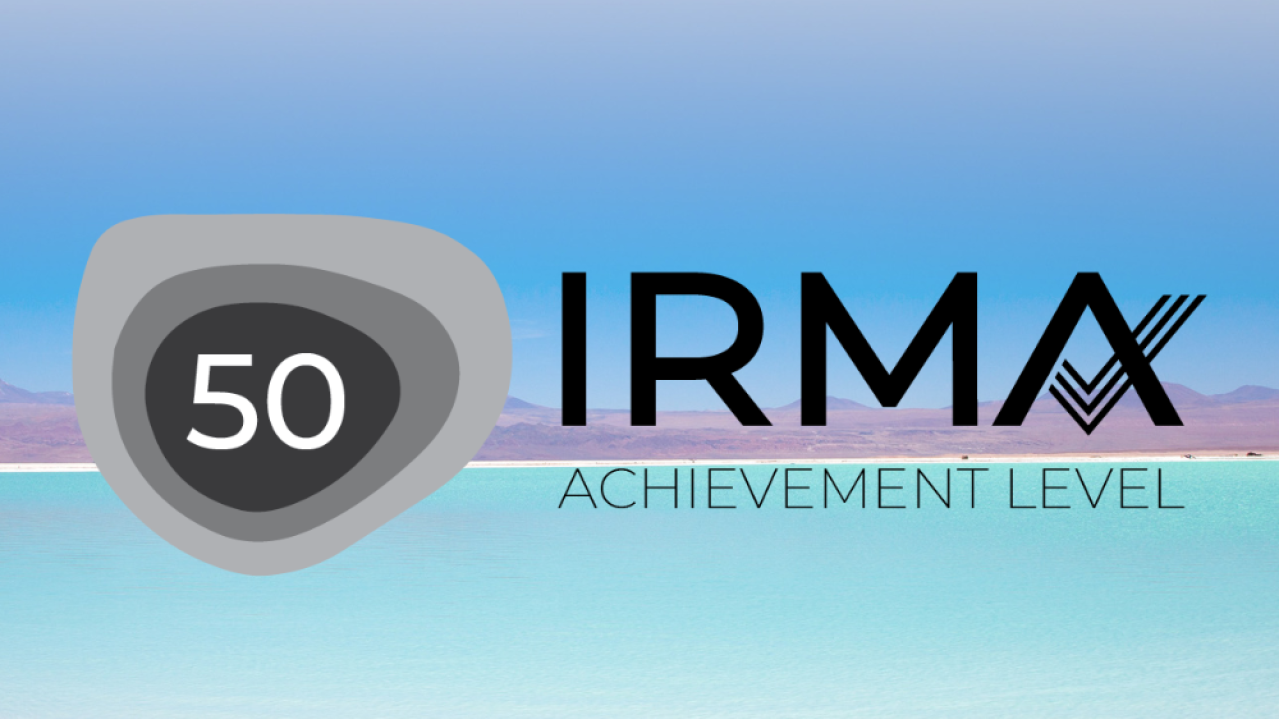 IRMA 50 achievement graphic on photo of Salar